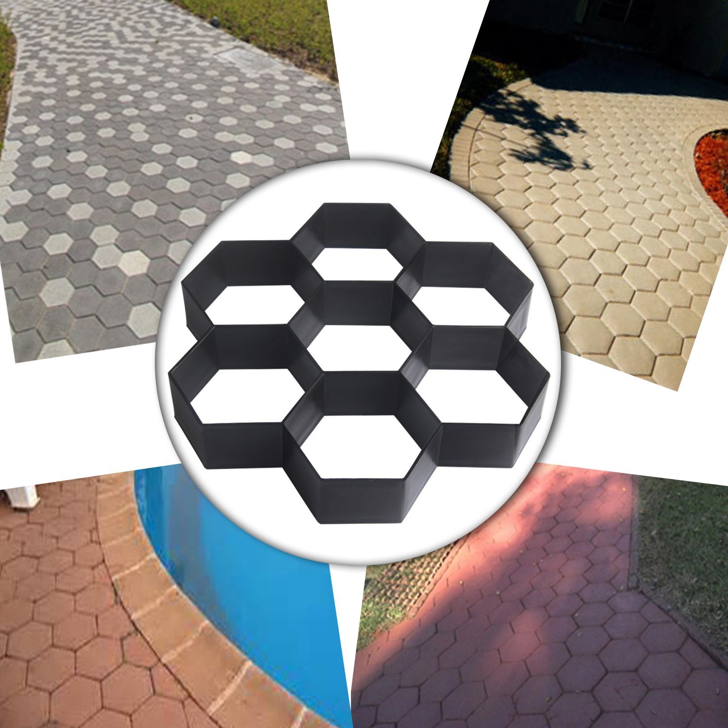 Diy Patio Lopen Maker Stepping Steen Beton Bestrating Mold Herbruikbare Path Maker Mold Tuin Straatsteen Mallen 30*30Cm