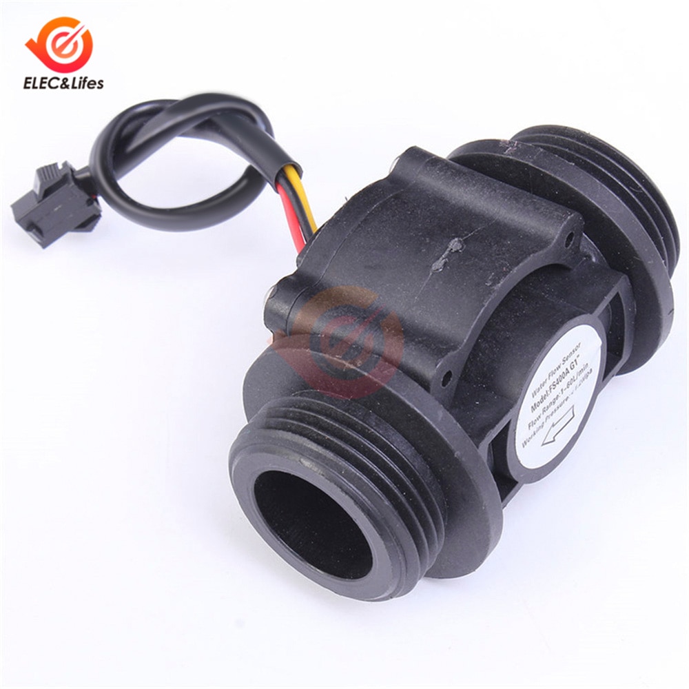 DN25 Water Level Sensor Switch Liquid Flow Meter Counter Vertical/Horizontal Hall Flow sensor FS400A G1&#39;&#39; DC 5-24V 1-60L / min