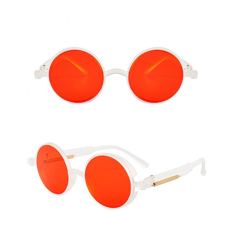Gafas de sol de para Estilo Steampunk, lentes de sol con montura redonda Retro, clásicas, de colores, estilo gótico Punk, Unisex: 08