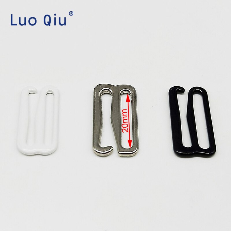 Luo Qiu 20 stks/partij 20mm geschilderd zwart type 9 metalen bar Gespen clips voor Lingerie Aanpassing accessoires DIY clips