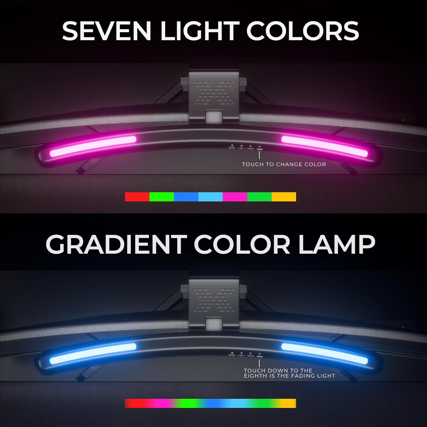 Gebogene Monitor-lichtleiste mit rgb-hintergrundbeleuchtung, augenschonende berühren-atmosphärenbeleuchtung für computerbildschirme zur dekoration von Spielen-räumen