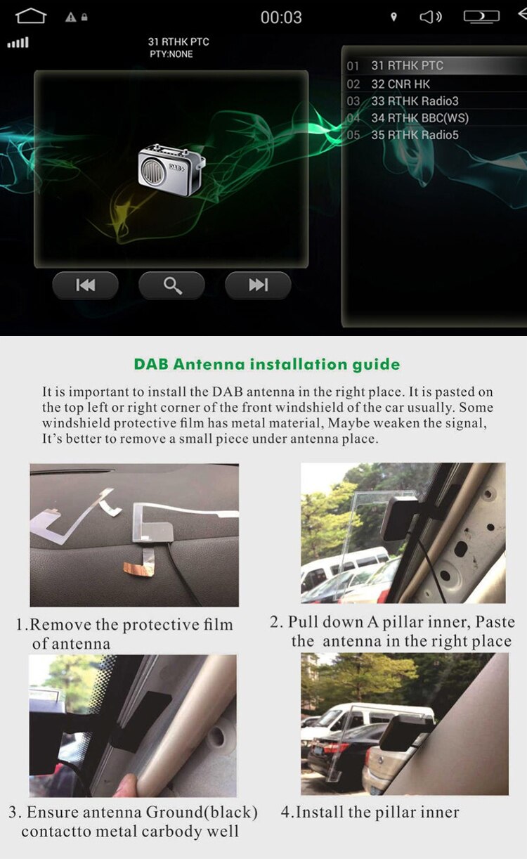 Auto Dab Antenne Dab Autoradio Tuner Ontvanger Dab Antenne Voor Android Dvd Dab + Antenne Ontvanger Voor Europa Australië