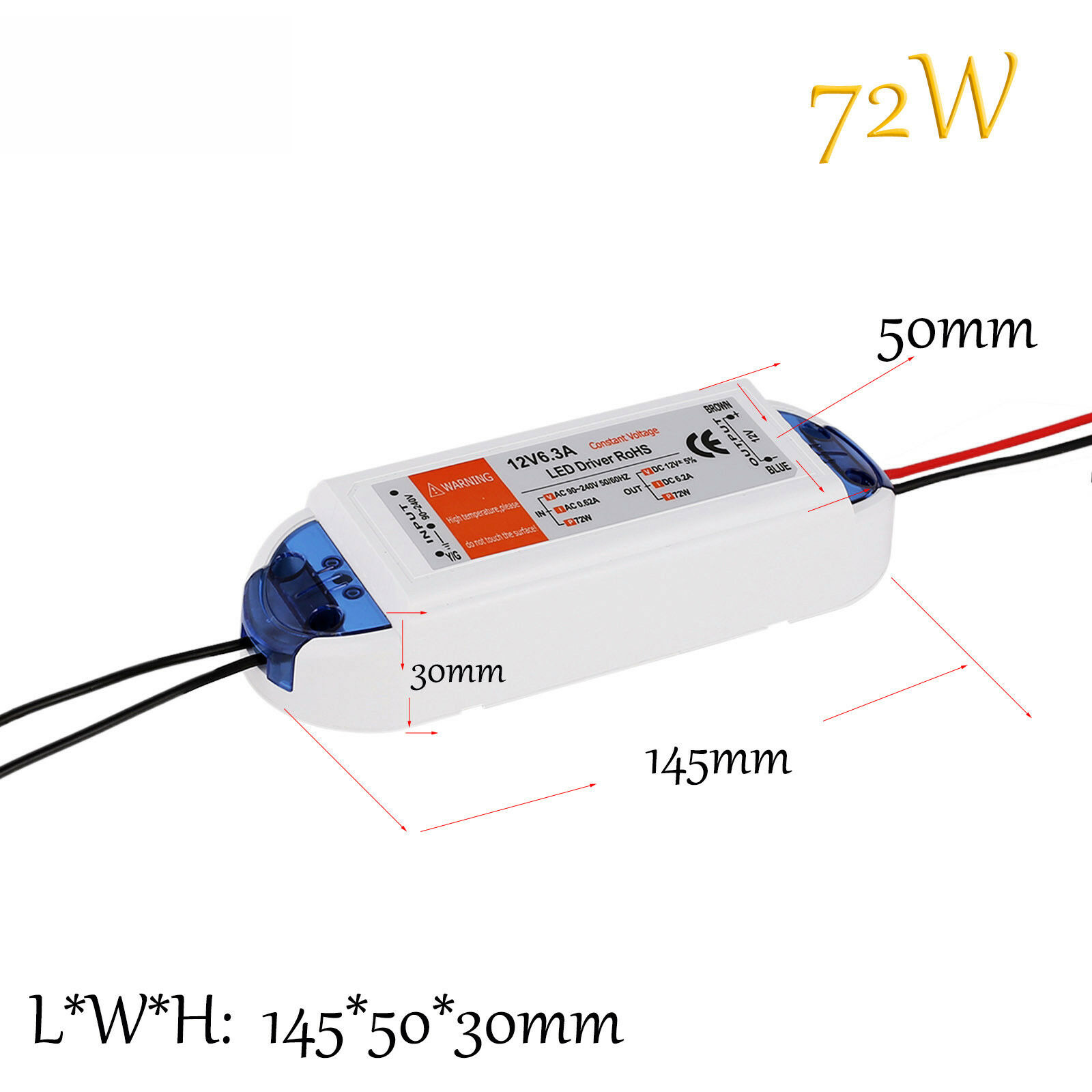 LED Driver Transformer Power Supply 18W 28W 48W 72W 100W 1.5A - 8.3A AC 90 - 240V To DC 12V Adapter Transformer For LED Strip: DC12V 6A  72W
