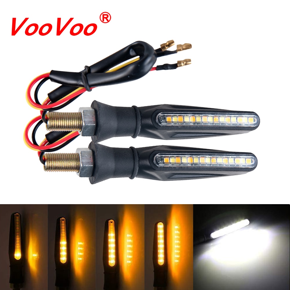 Universal Motorcycle turn signals light bulbs 4pcs modes LED Flexible Turn Signal Indicator 2 Modes LED Moto Tail Brake Lamp 2pc