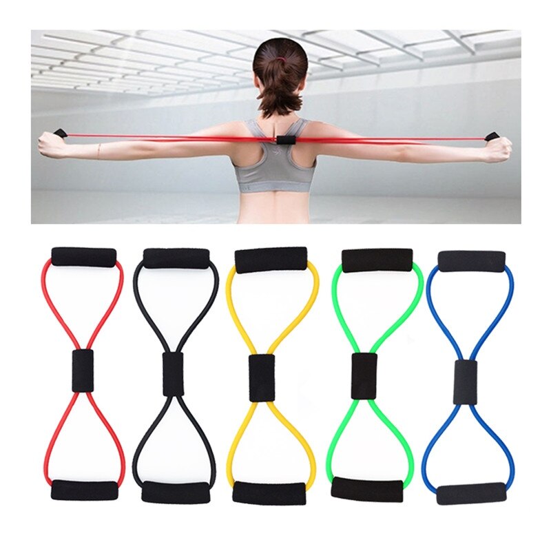 8 Shape Chest Expander Yoga Glue Fitness Muscle Exercise Resistance Rope Muscle Exercise Fitness Sports Elastic Band