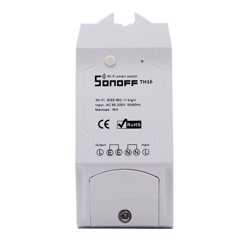 Sonoff TH16 Smart Wifi Schakelaar Monitoring Temperatuur Vochtigheid Smart Switch Domotica Kit Werkt voor Alexa Google Thuis: Sonoff TH16