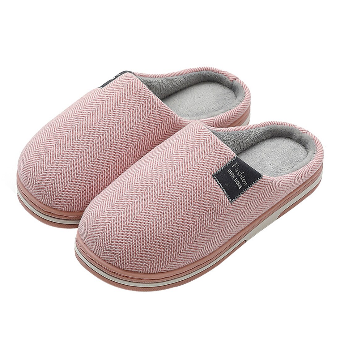 Thuis Slippers Vrouwen Winter Warm Huis Zachte Antislip Pluche Katoenen Schoenen Mannen Liefhebbers Slaapkamer Dames Meisjes Jongens Leuke bont Slides: pink / 40-41