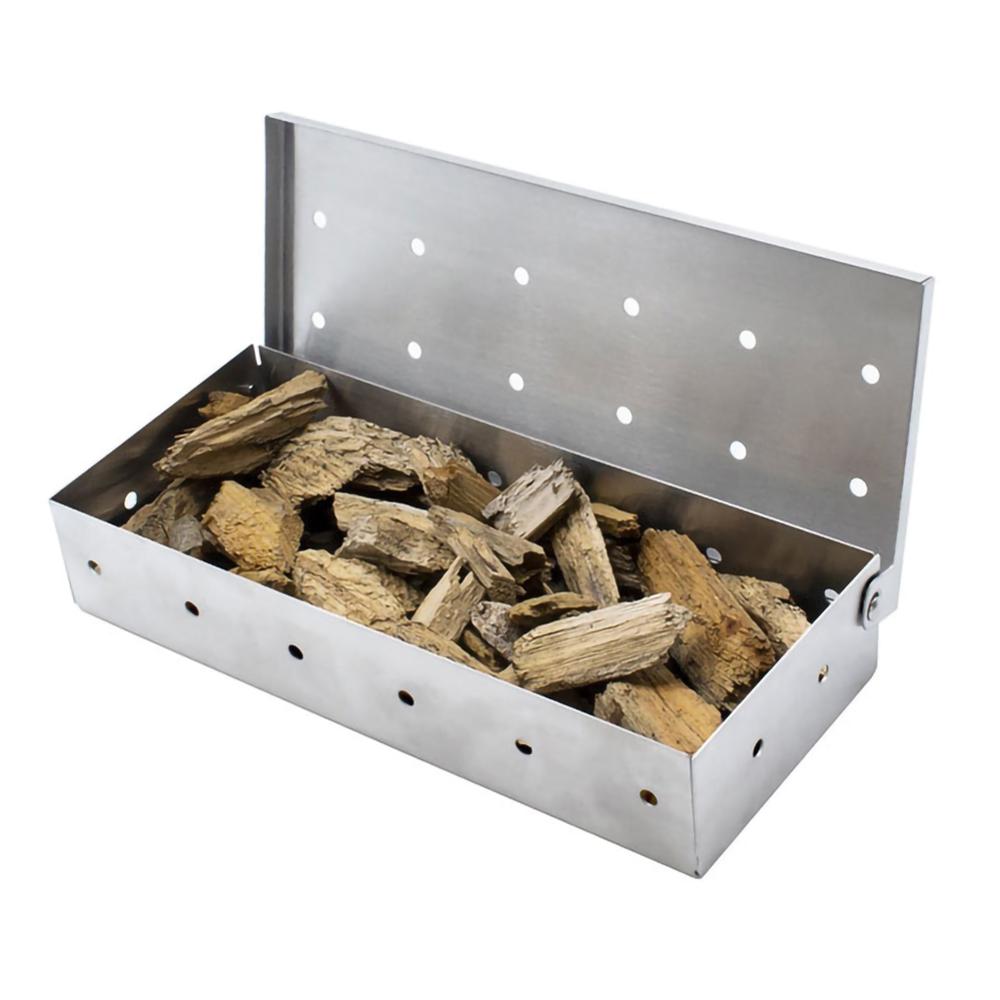 BBQ Grill Smoker Box Stainless Steel For Indoor Outdoor Charcoal Gas Barbecue Grill Meat Infused Smoke Flavor Accessories