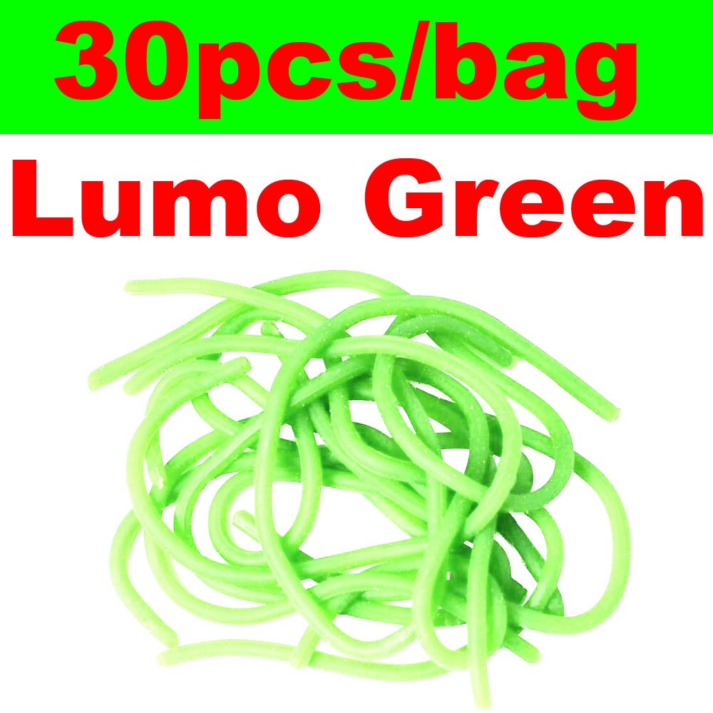 30pcs/Pack Squirmy Worms for Knitting Nymphs, Shrimps, Grubs, San Juan Worms Fly Tying Material Fishing Flies: LUMO GREEN