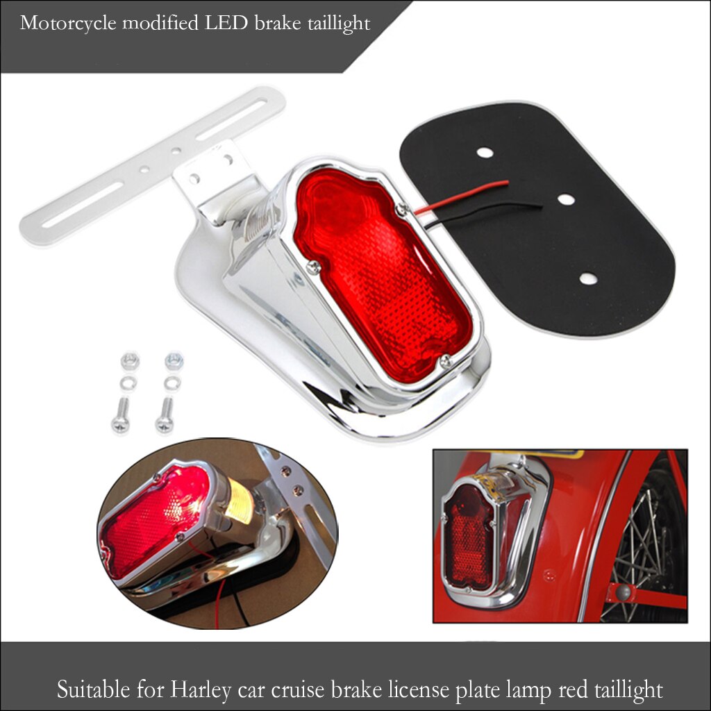 Aluminium Motorcycle Chrome Red Tombstone Brake Achterlicht Signaal Voor Harley