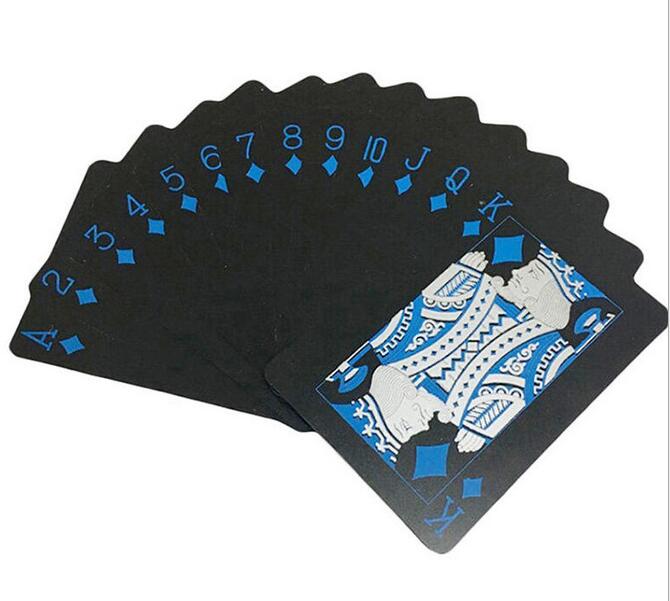55 pz/ponte Rosso/Blu Nero Impermeabile Del Pvc Durevole Tipo macchia Carte da Gioco di Plastica retrò Posteriore Della Banda Magia trucco di Scena