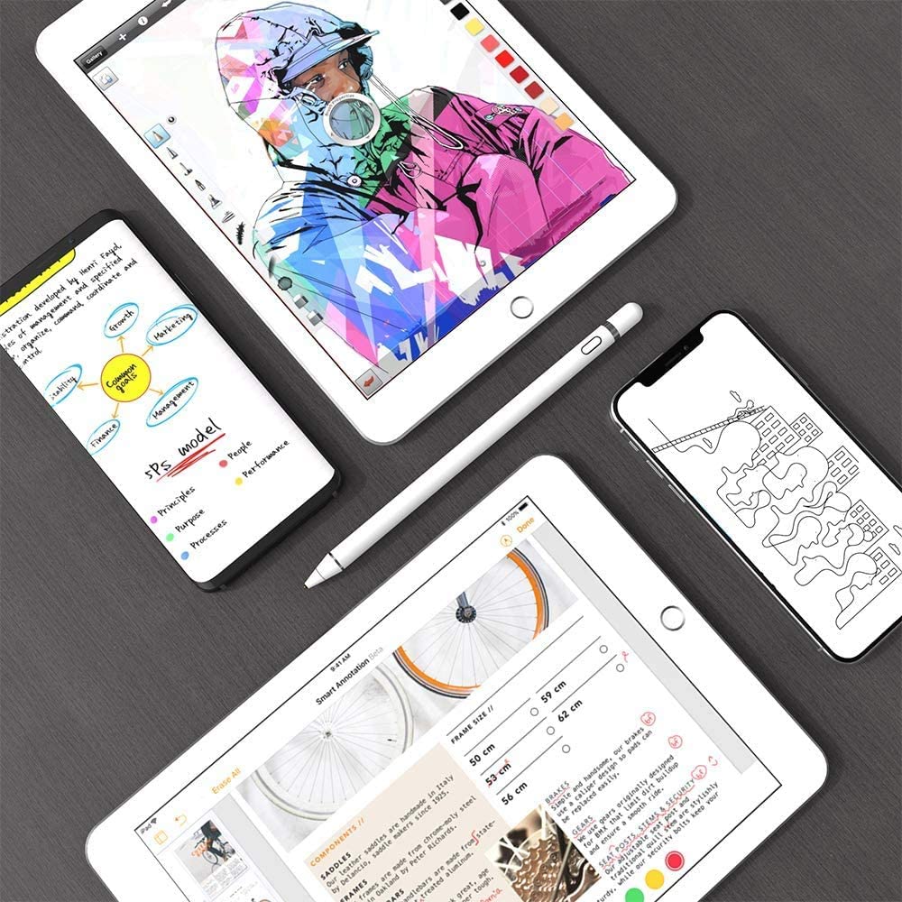 Lápiz óptico activo Compatible con iOS y Android, lápiz de pantalla táctil para iPad con función táctil Dual, recargable, dibujo Stylus