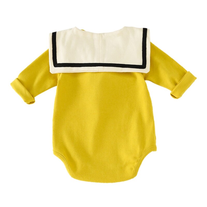 printemps bébé barboteuse enfant en bas âge vêtements bébé fille body à manches longues col marin garçon combinaisons