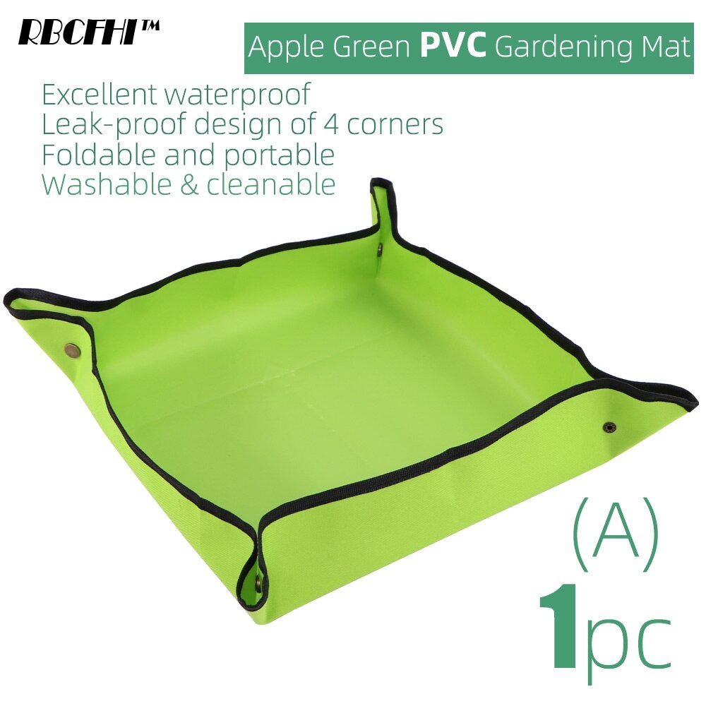 Planten Mat Pvc Pe Tuinieren Verpotten Mat Vierkante Waterdichte Opvouwbare Transplanteren Tarp Bloem Oppotten Pad Indoor Verwijdering Bodem: Apple Green - PVC / 100x100cm