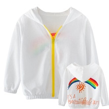 Zomer Baby Kids Zon Beschermende Strand Kleding Baby Bou Baby Meisje Comfortabele Jas Kids Rainbow Print Jas
