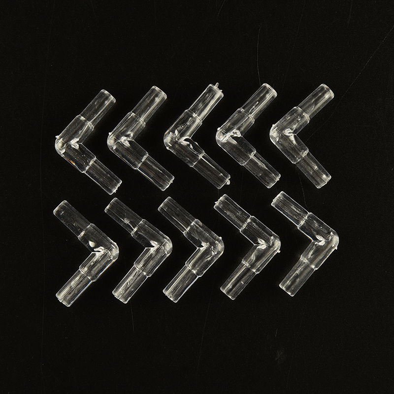 10Pcs 5mm L Shaped Air Line Tubing Joints Connectors Aquarium Fish Tank Plastic Transparant 2 Way Clear Elbow Connector