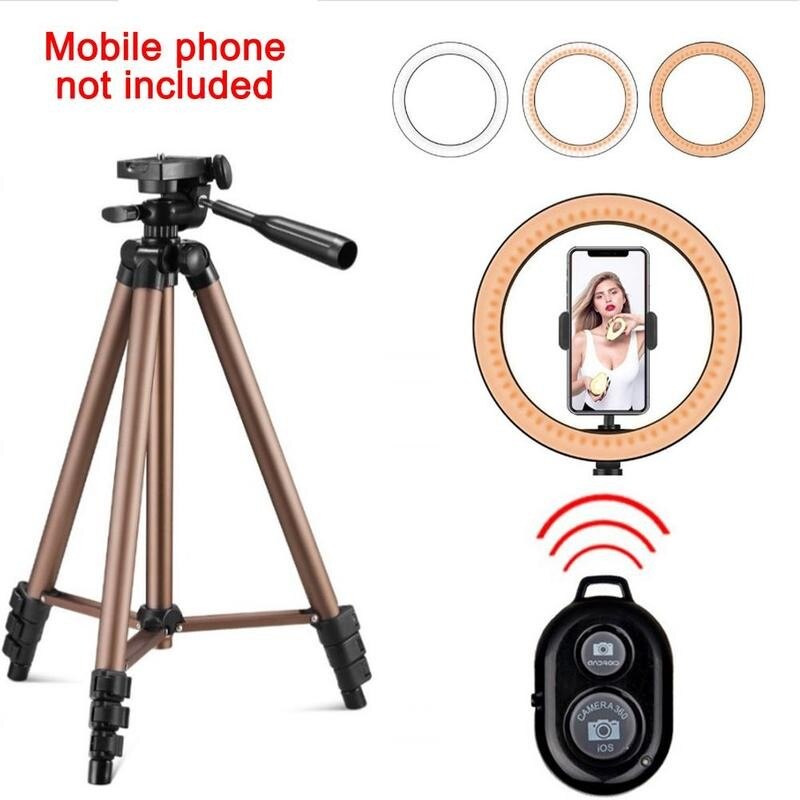 LED Selfie Ring Licht mit 50 Zoll Stativ USB Selfie Licht Ring Lampe Fotografie Ringlight für praktisch Video Halfter