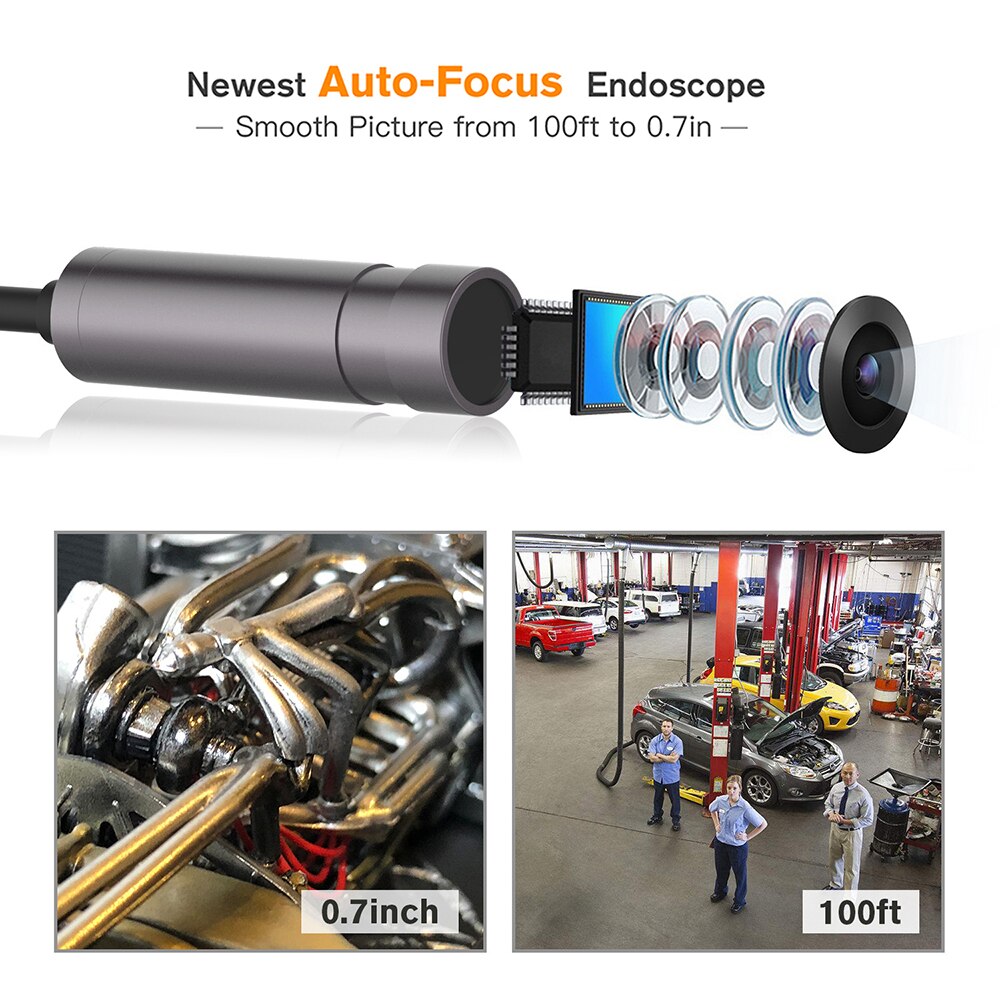 Teslong 5.0MP 3 In 1 Usb Endoscoop Camera 2594X1944P IP67 Autofocus Industriële Borescope Harde Draad Inspectie camera Autofocus