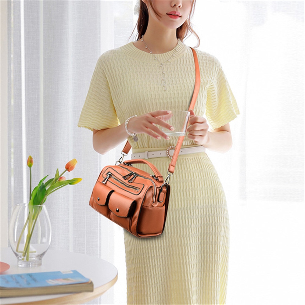 Multi-function Ladies Shoulder Bag PU Leather Women Messenger Bags Multi-pocket Women's Handbag Sac
