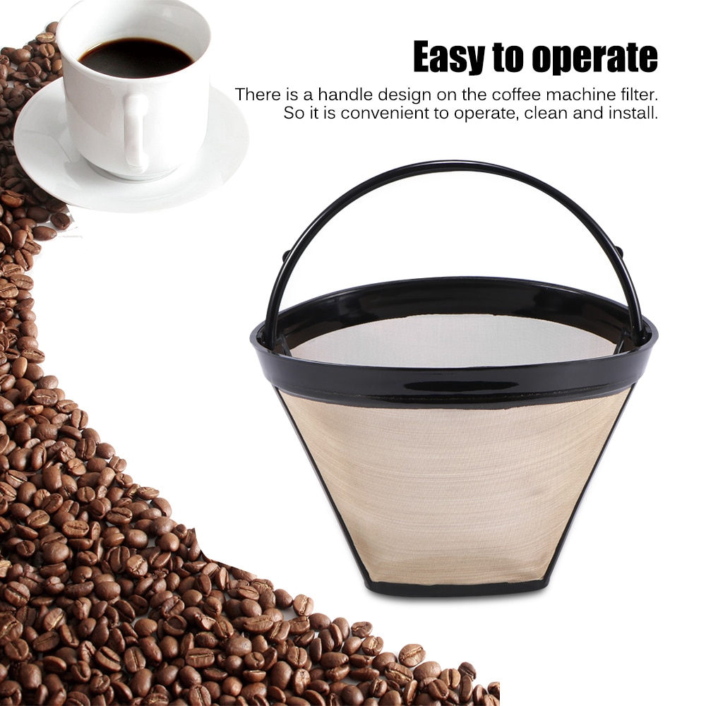 Återanvändbart kaffefilter permanent kaffebryggare filter med handtag café kök prylar kaffemaskin filter kaffe verktyg
