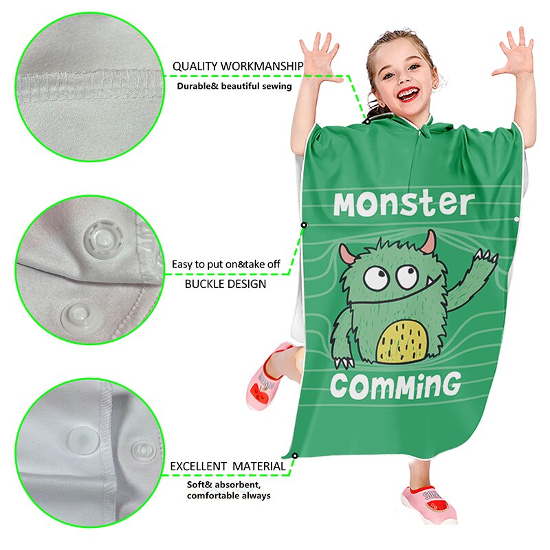 freundlicher Poncho Dinosaurier Bademantel Mit Kapuze freundlicher Bademäntel Mikrofaser Schlecht Kleid Tiere Für Jungen Mädchen Kleinkind Strand Schwimmen Handtücher