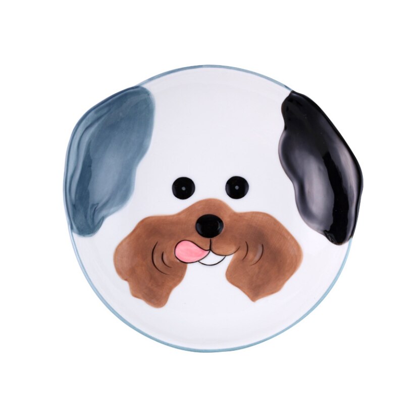 Plato de cerámica con dibujos de animales para niños, platos de desayuno y cena, postre, aperitivos, vajilla: 3