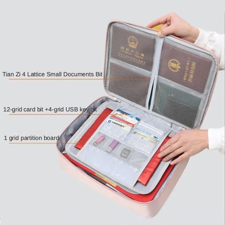 Large-capacity Document Storage Organizer Bag File Container Bills Folder File U Disk Arrange Briefcase Practical Accessories