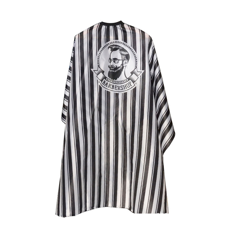 Tablier de coiffeur antistatique, Cape de coupe de cheveux, robe de coiffure, Cape de Salon de coiffure, tablier de coloration de cheveux: Black Stripes