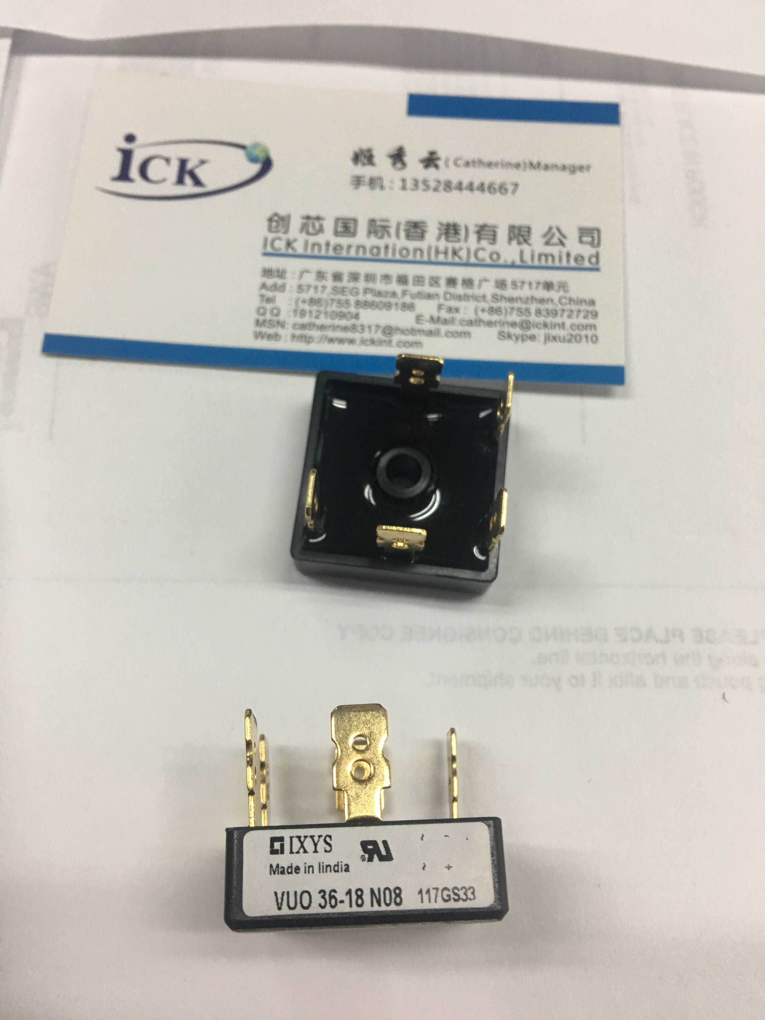 VUO36-18NO8 IXYS Corporation Brückengleichrichter 36 Amps 1800V Diode Rectifier Brücke Einzelnen 1.8KV 35A 5-Pin FO-B-B