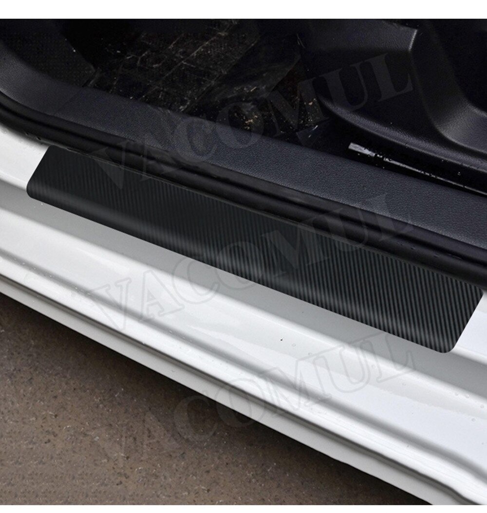Placa de desgaste para coche, pegatinas de umbral de puerta, Panel de cubierta automática, accesorios protectores de paso, estilo de coche, accesorios, 4 unids/set/Set