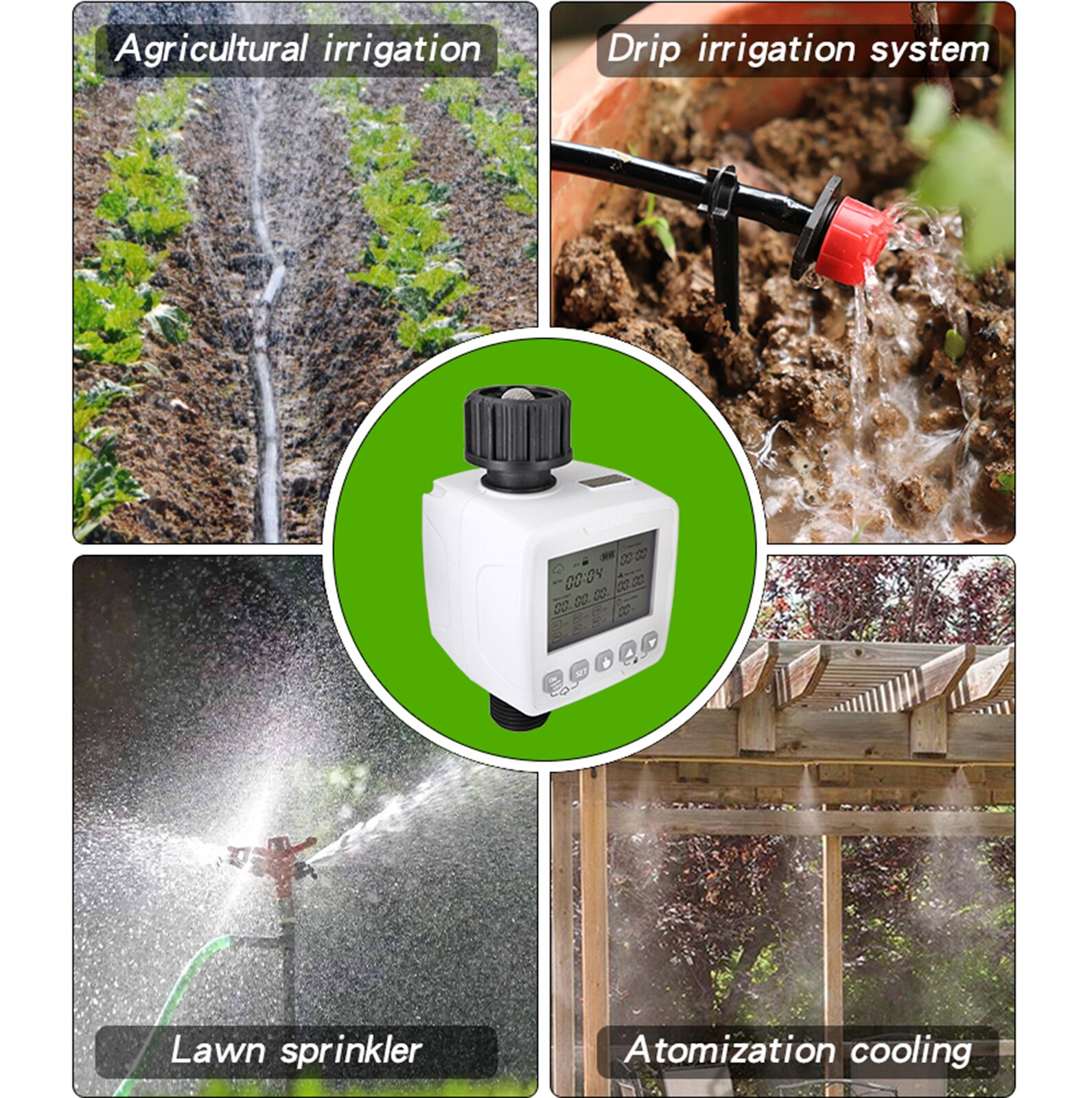 Smart Irrigation System Timer Automatic Rain Sensor 6 Independent Programs For Garden Watering Controller System