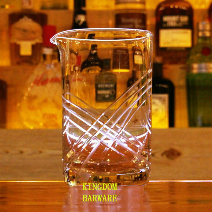 Crystal Cocktail Mixing Glass - Thick Bottom 20oz 600ml Cocktail Glass - Choice for Amateurs & Pros