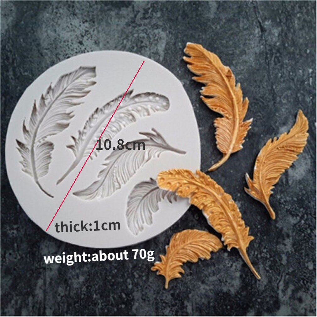 Fondant Animal Silicone Mold 3D Safari Cookie Baking Mold Silicone Baking Pan for Pastry Cake Decoration Kitchen Accessories: H-Feather