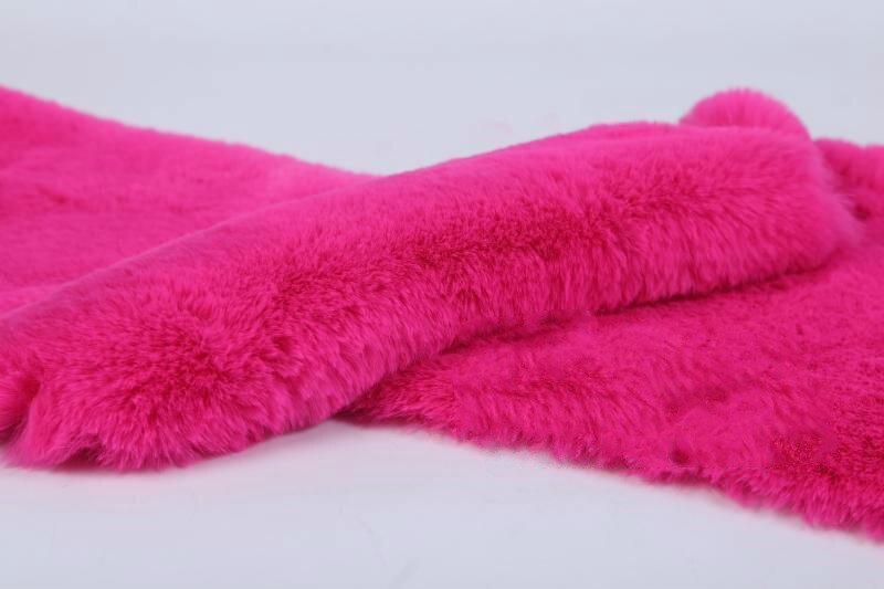 Dikker Imitatie Rex Konijn Haar Bont Pluche Teller Display Achtergrond Doek Kussen Sofa Cover Schoen Tas Materiaal 0.5X1.6M: Rose Red