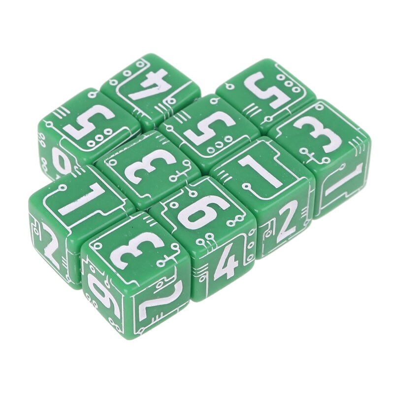 10pcs/set 6-sided Line Dices Beads Blank Desktop Role Playing Games 62KF