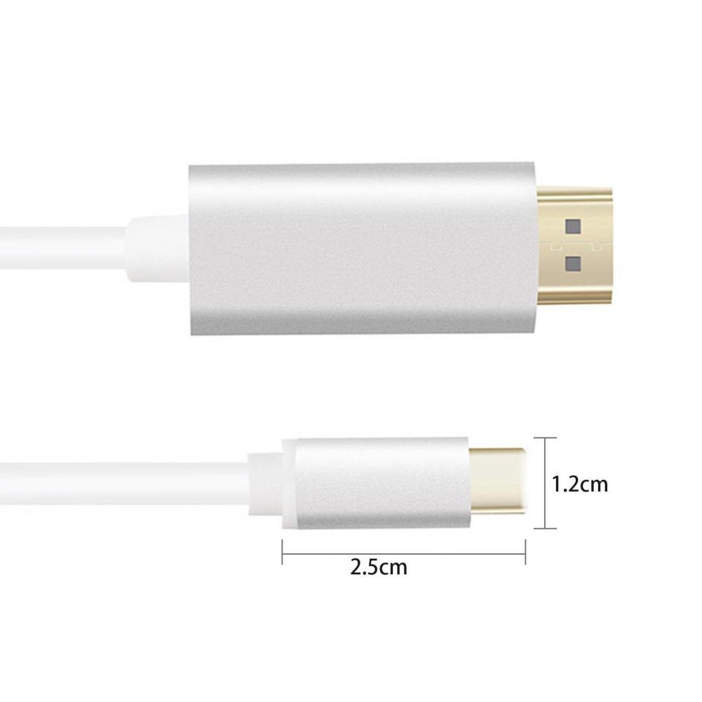 USB C to HDMI-compatible Cable Charge in Both Directions Ultra-thin Wire Connector for Macbook- Hewlett-Packard PC
