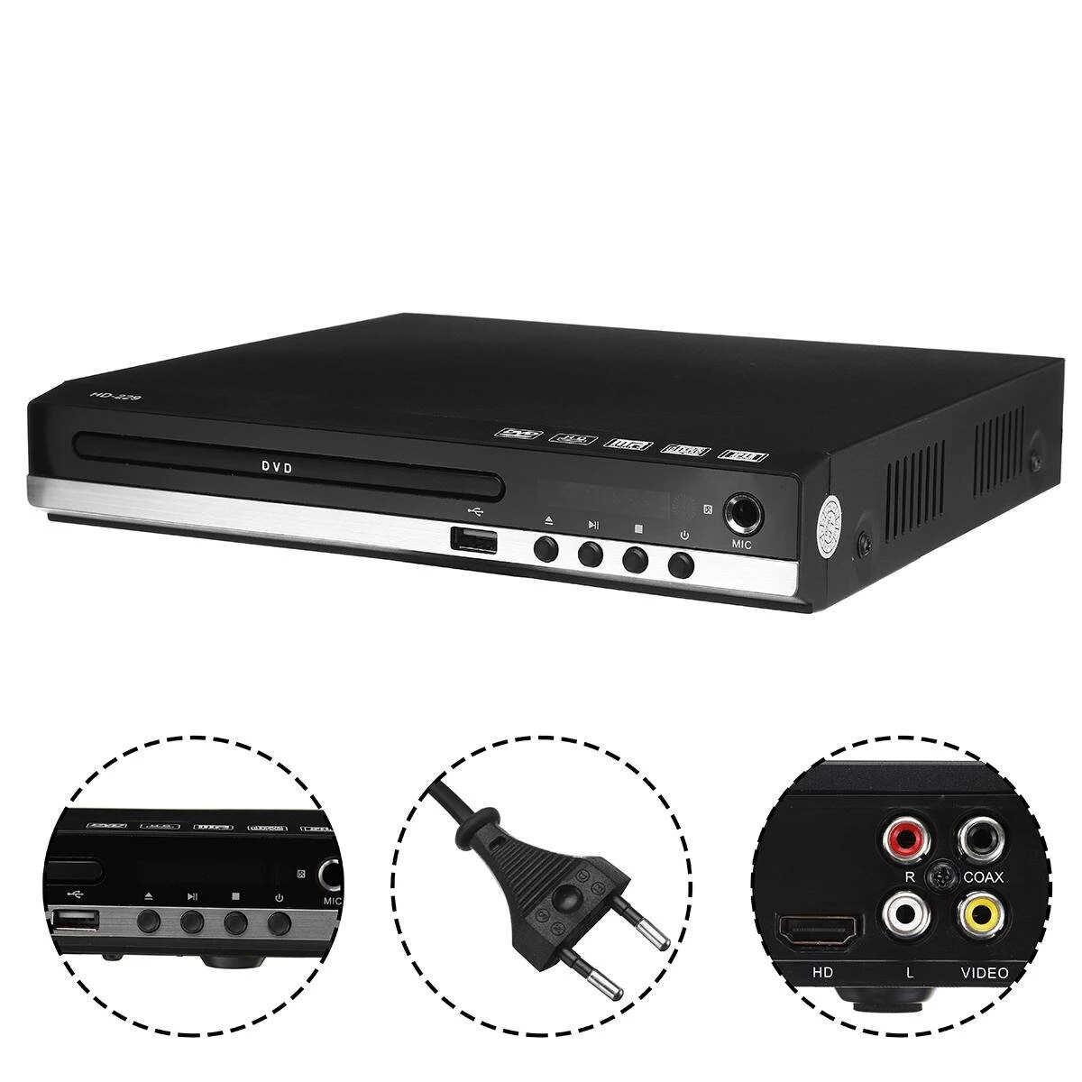 Hem hdmi-kompatibel dvd-spelare full  hd 1080p usb multimedia digital tv disc player support dvd cd  mp3 mp4 rw vcd