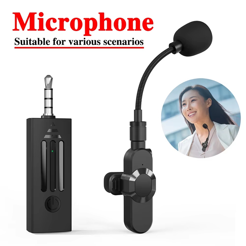 Hfes mini wireless microphone 3,5 mm bluetooth speakers collar microphone speaker for lectures classroom teaching