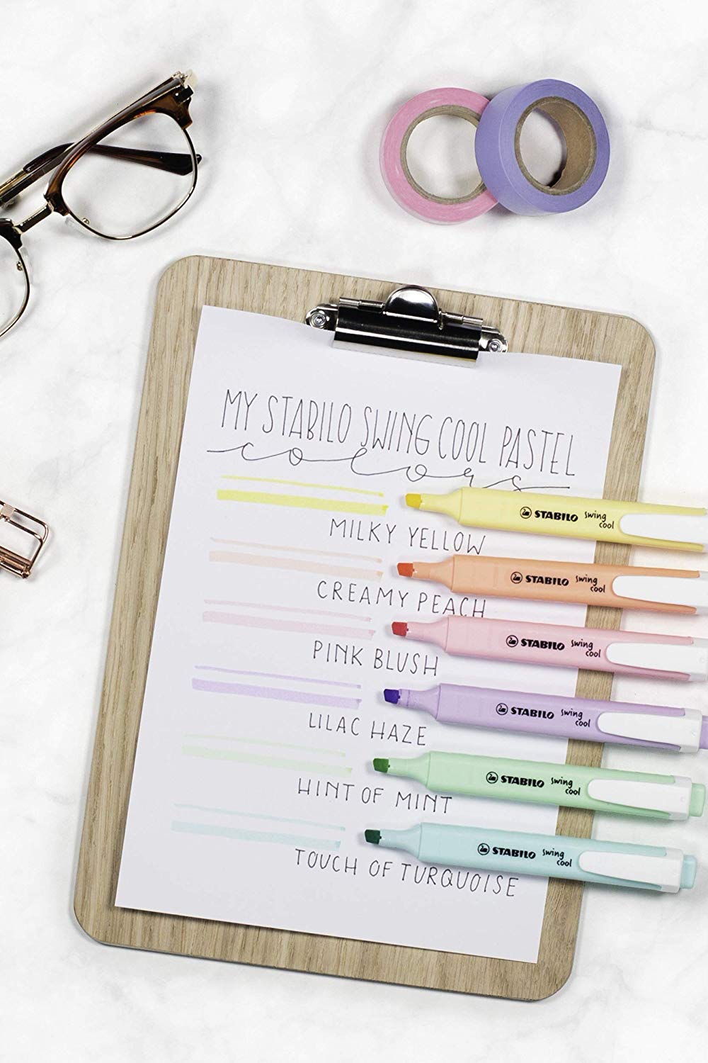 Stabilo Swing Cool Pastel Markeerstift Marker Pennen Macarons Kleuren Pack Van 6 Diverse Kleuren