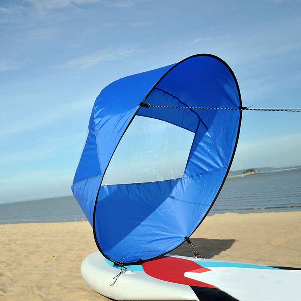42 " /108 cm segel fällbar kajak båt vind segel kanot sup paddle board med klart fönster drivande båt tillbehör