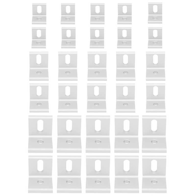 10Pcs Right Angle Corner Bracket 90 Degree Aluminum L Shaped Fixed Brace Industrial Furniture Fasteners
