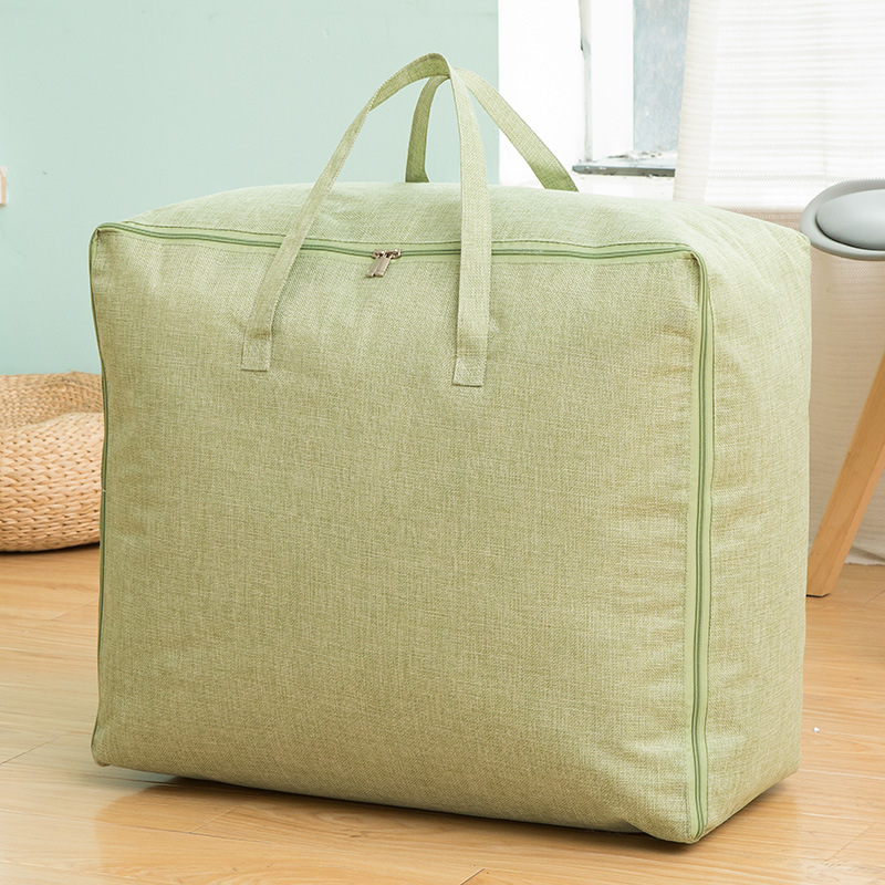Draagbare Quilt Kleding Sorteren Opbergtas Deken Closet Trui Organisator Doos Met Handvat Anti-Dust Pack Container: M 60x45x26cm / Green