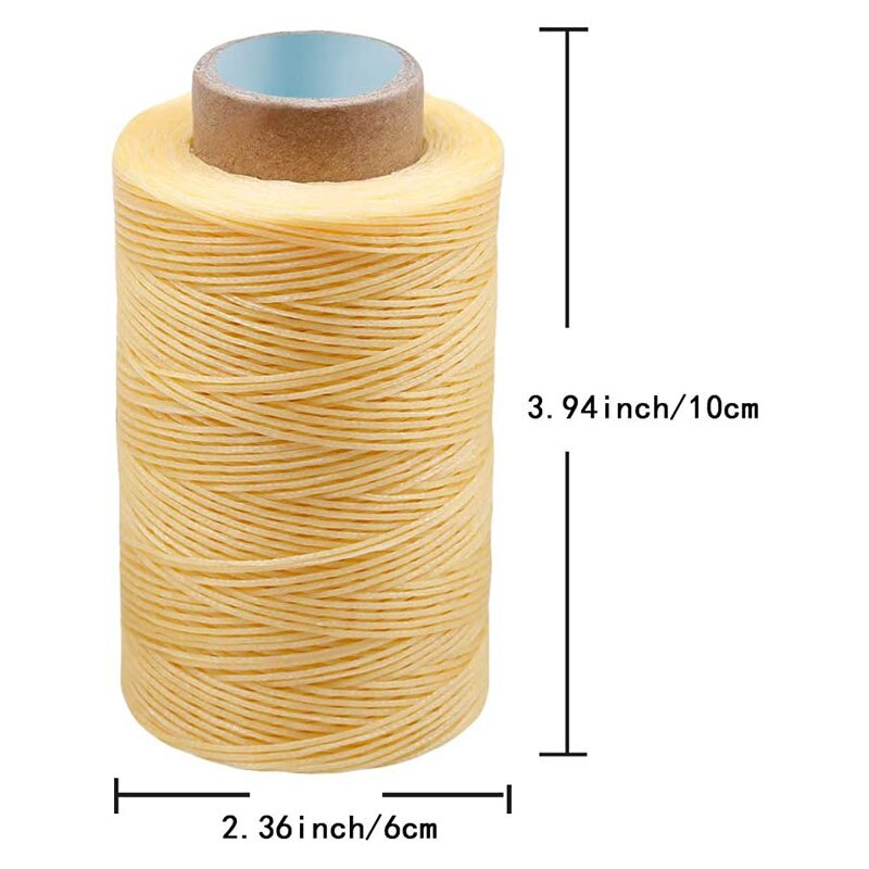 KAOBUY 284Yards Leather Sewing Waxed Thread-Practical Long Stitching Thread For Leather Craft DIY,Shoe Repairing (Apricot)