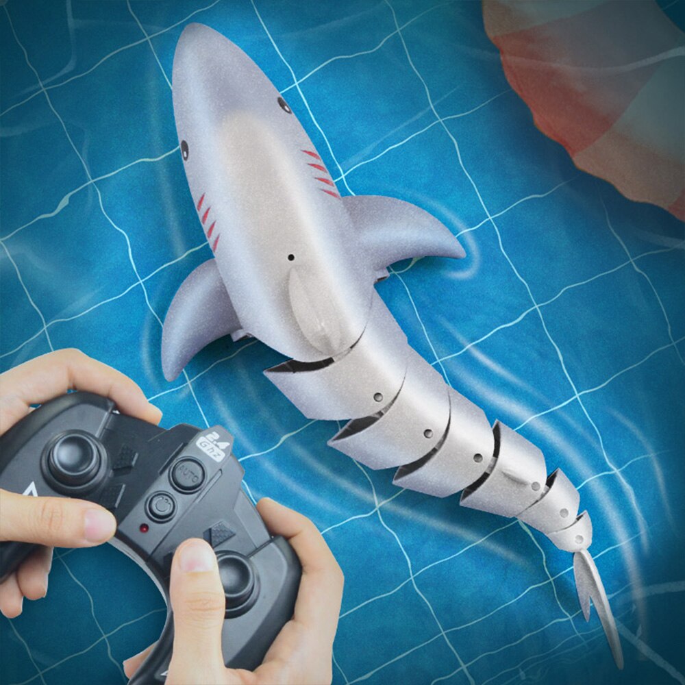 K23 Rc Haai Boot Met Licht Waterdicht Racing Radio Control Vis Robot Model Elektrische Simulatie Onderwater Shark Speelgoed Voor Jongens