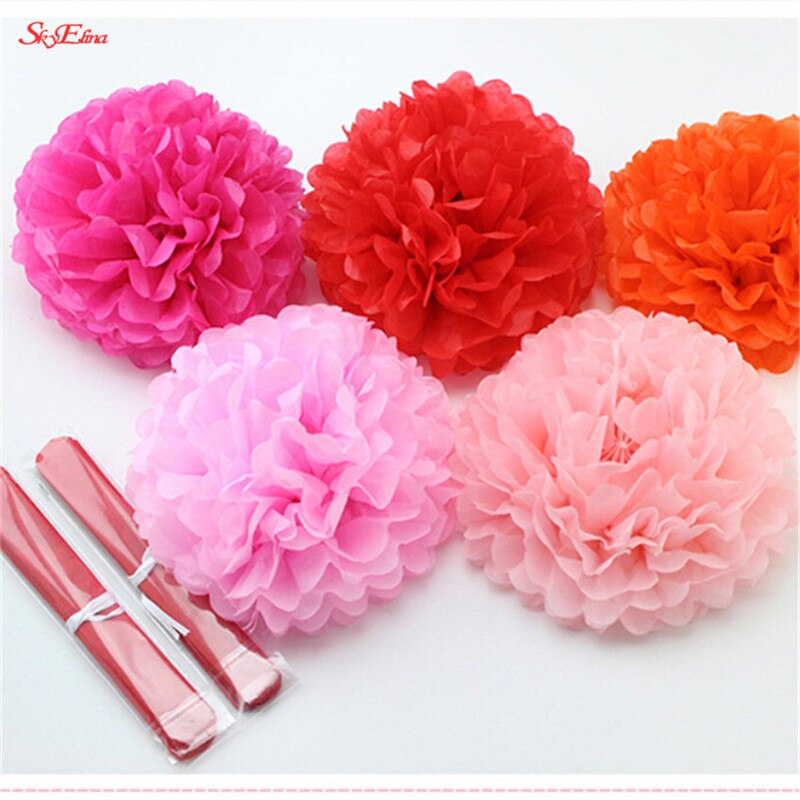 10 Pcs 6 Inch 15 Cm Kunstmatige Bloemen Tissuepapier Pom Poms Papieren Bloemen Ball Pompom Bruiloft Verjaardag Decoratie Partijen 5Z