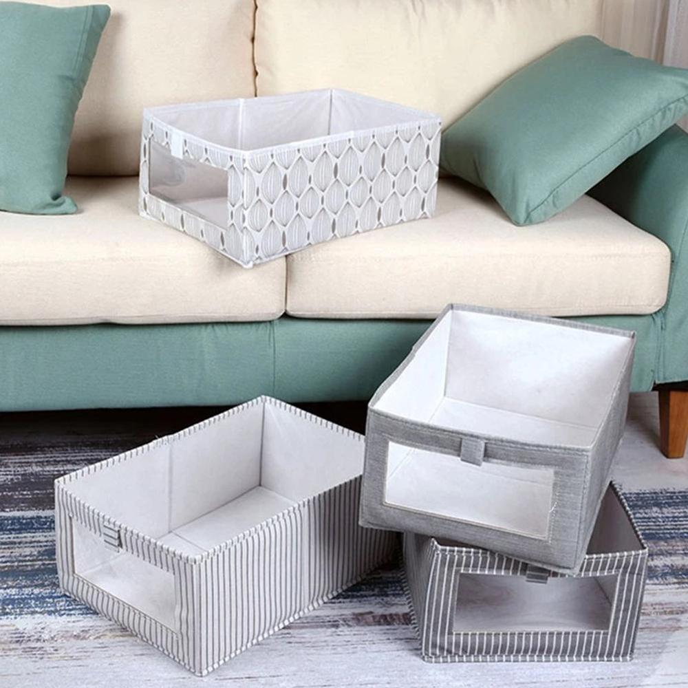 Caja de almacenamiento plegable para ropa interior, contenedor de almacenamiento no tejido para el hogar, ahorro de espacio de vestuario, cajón de acabado, V9J1