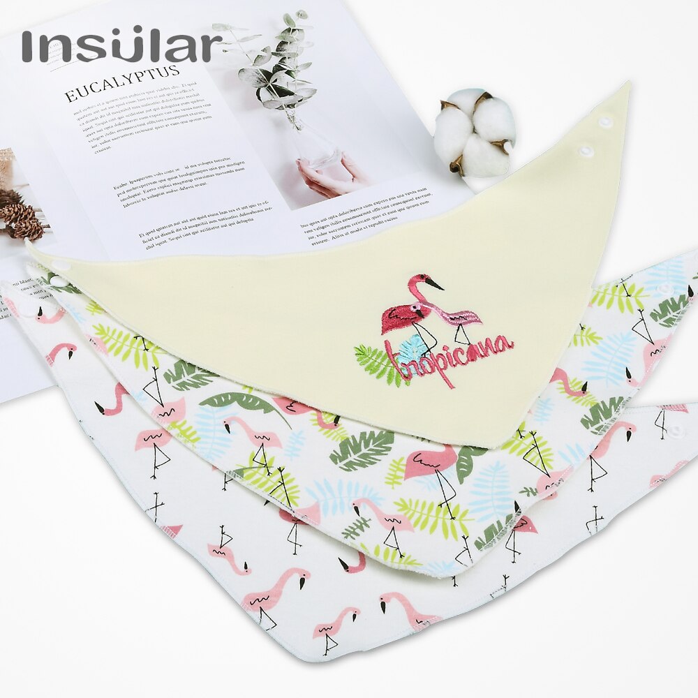 3-Pack Baby Slabbertjes - Dubbellaags Katoen - Dierenprint