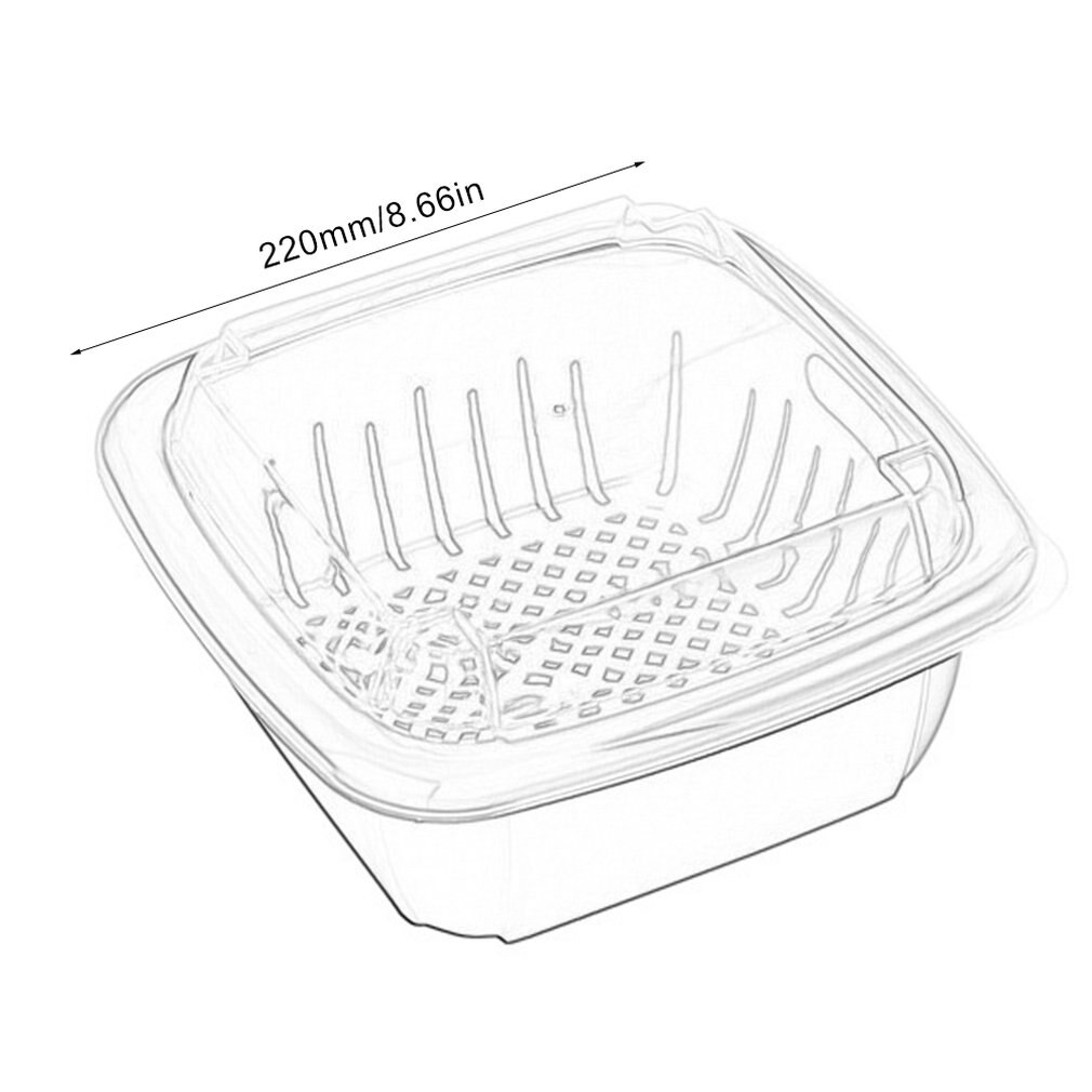 Multifunction Double-layer Drain Basket with Lid Kitchen Refrigerator Drain Storage Box Plastic Fruit Storage Basket