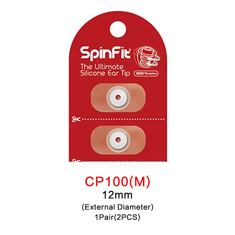 Original dunu spinfit  cp100 cp800 in- øret patenteret silikone øretelefoner øreprop 1 par  (2 stk): Cp100- m (12mm)