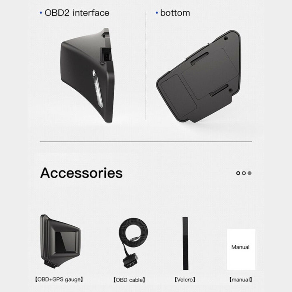 Universal Head-Up Display Black HUD Head-Up Display OBD GPS Smart Gauge Digital Meter